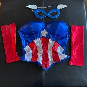 Captain America corset with accessories